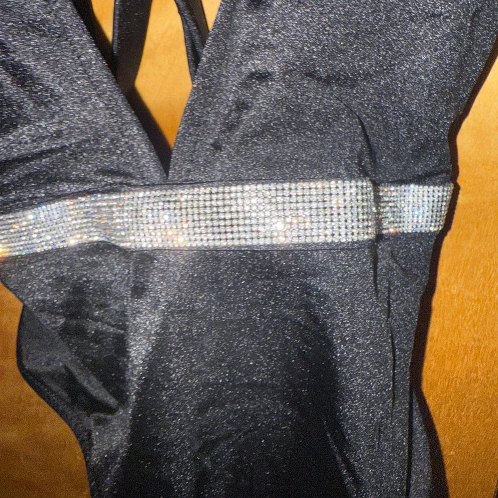 NWT * Victorias Secret One-Piece Swimsuit Shine Plunge Blaxk women XL